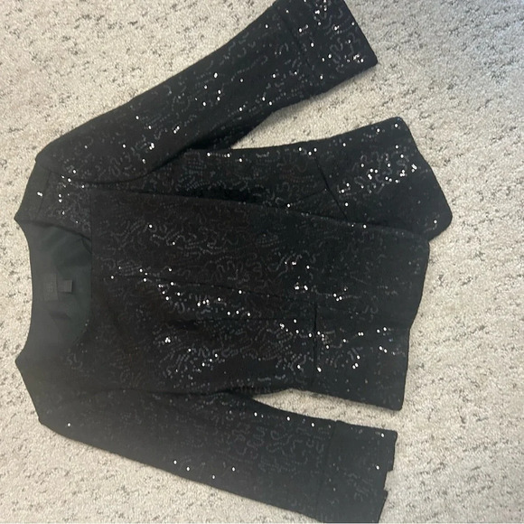 BR black  label Banana Republic sequin moto worn once size 4 beautiful - Picture 12 of 13